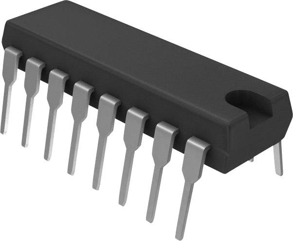 A black integrated circuit with multiple metal pins, typically used in electronic devices.