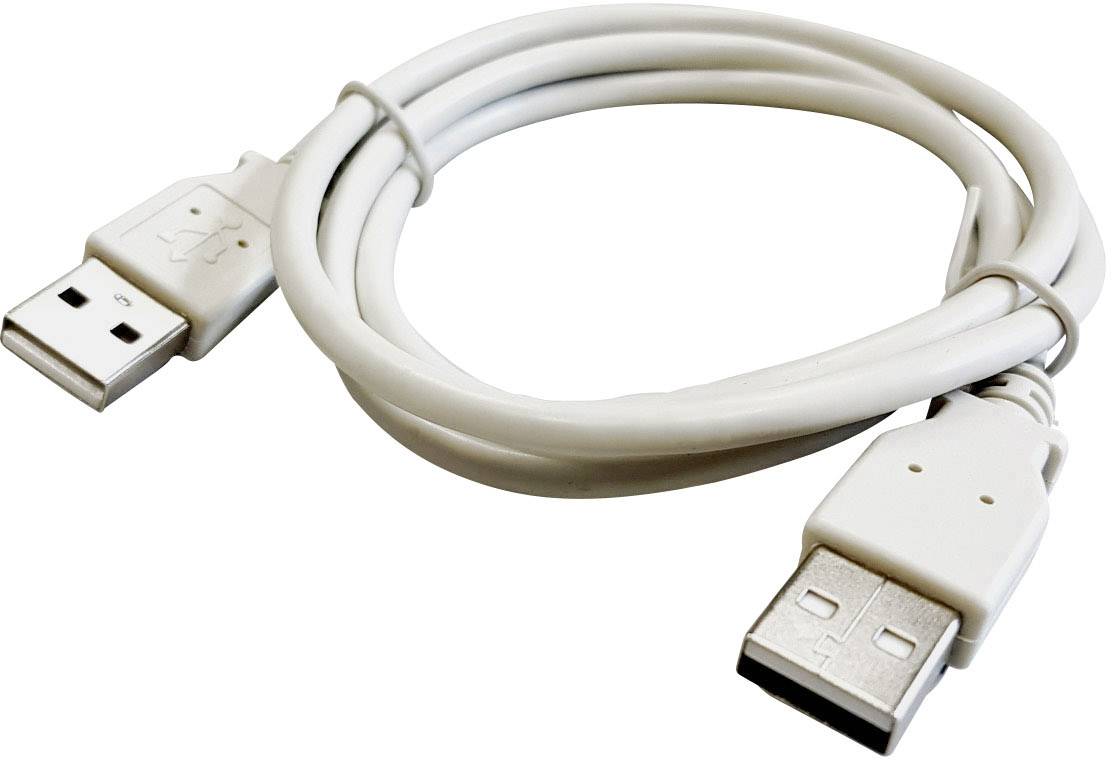 White USB data and charging cable, coiled and photographed against a white background.
