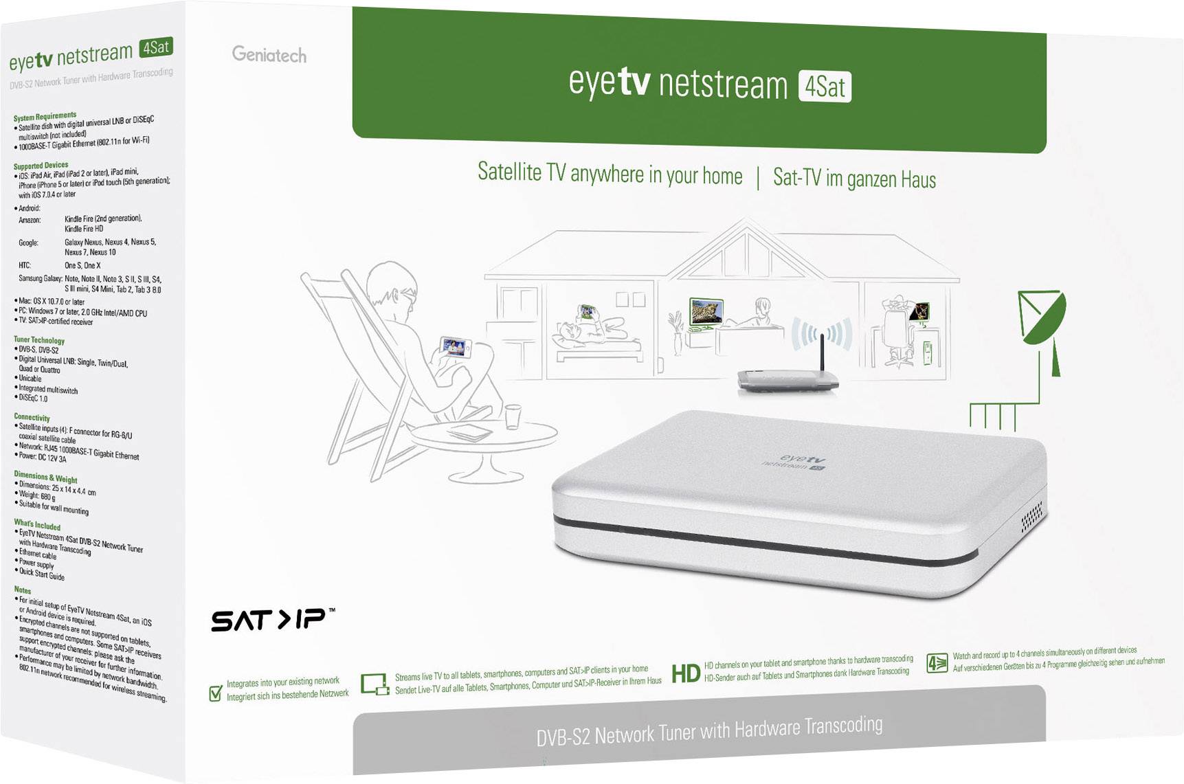 EyeTV Netstream 4Sat DVB-S2 Receiver Single cable distribution