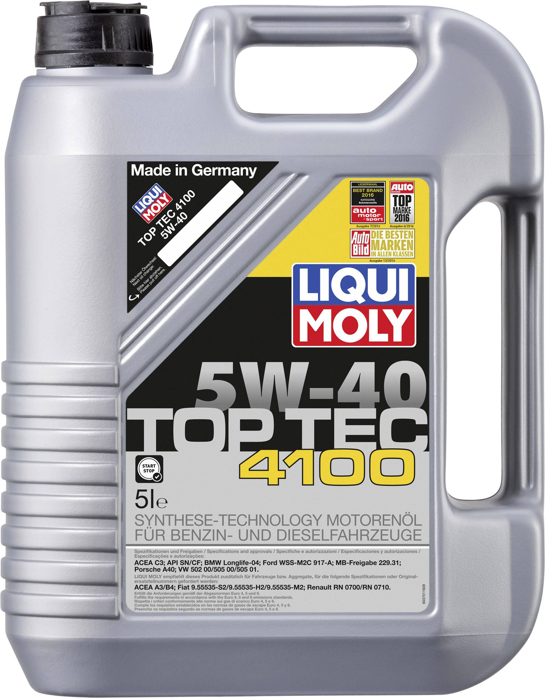Liqui Moly 5W-40 TOP TEC 4100 3701 Engine oil 5 l