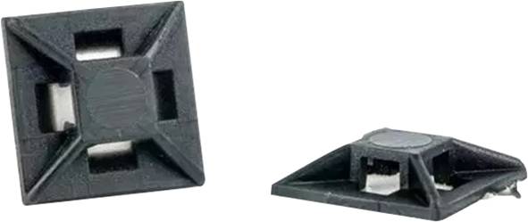 WKK 11952071 Cable mount Screw fixing, Self-adhesive 11952071 4x thread, UV-proof Black