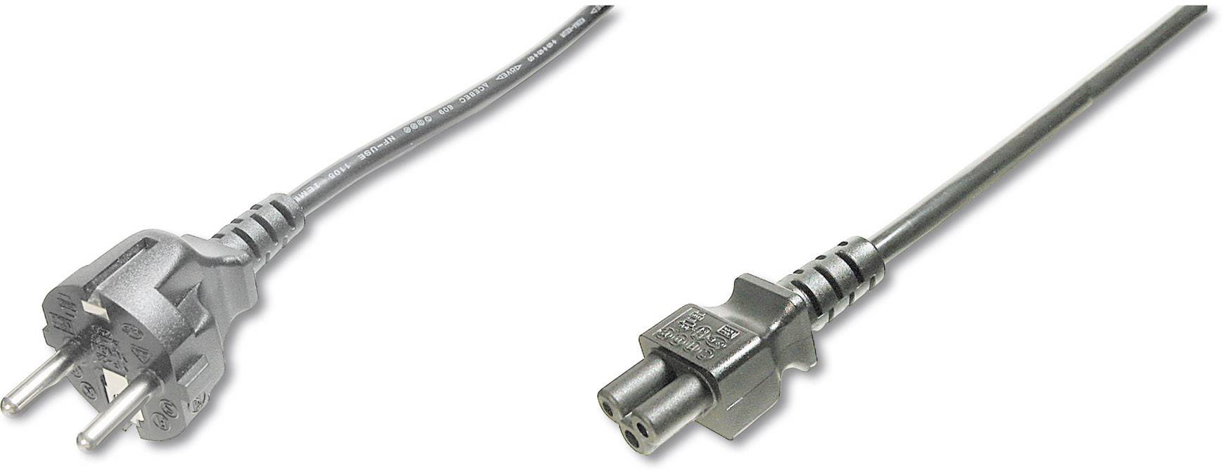 Power cable with a European plug on one side and a three-pin IEC connector on the other.