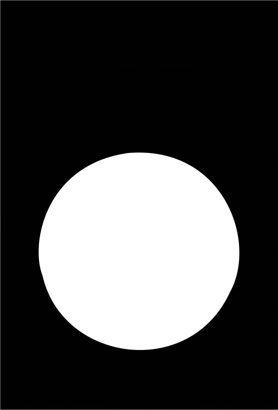 A white circle against a black background.