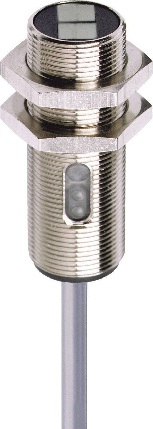 Metal sensor with a cylindrical housing and cable, suitable for detecting objects in industrial applications.