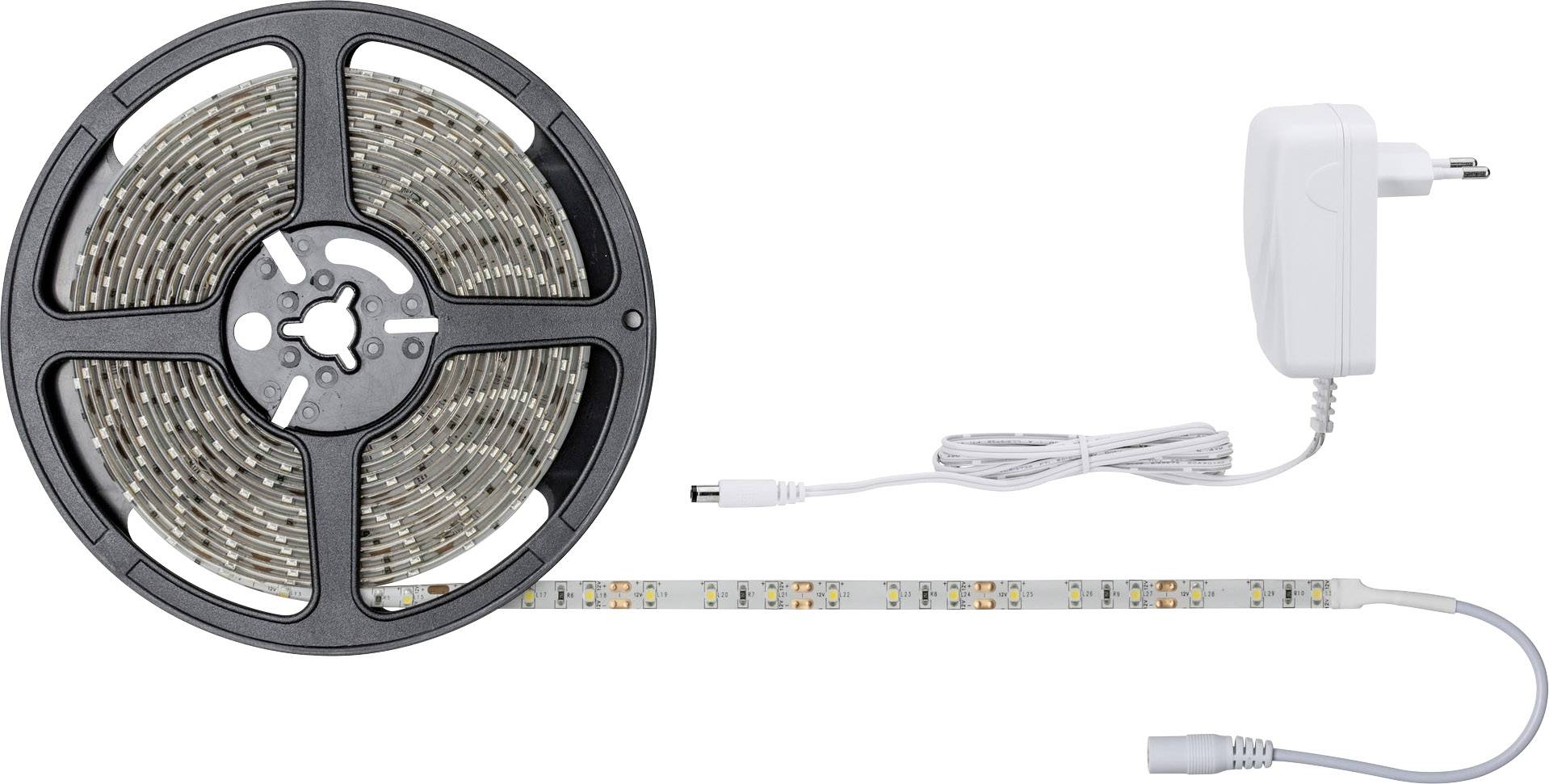 LED Fairy Lights on a Reel with Power Supply. Perfect for Decorative Lighting in Indoor Spaces. Plug Socket and Cable Visible.