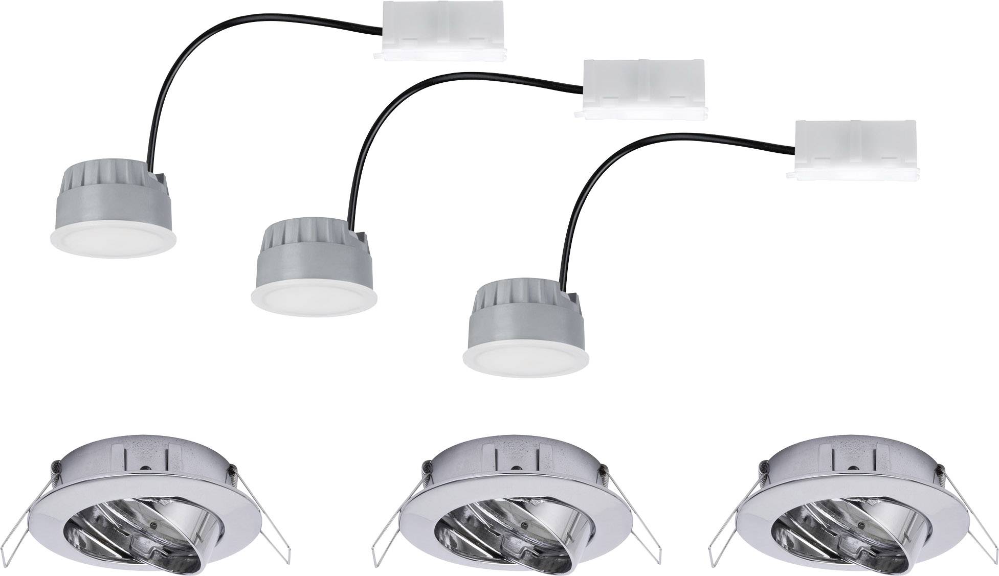 Paulmann Coin 93966 LED recessed light 3-piece set 21 W Warm white Chrome