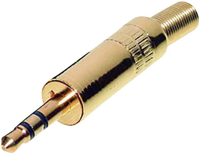 A gold-plated 3.5mm jack plug for audio connections, renowned for its durability and high sound quality.