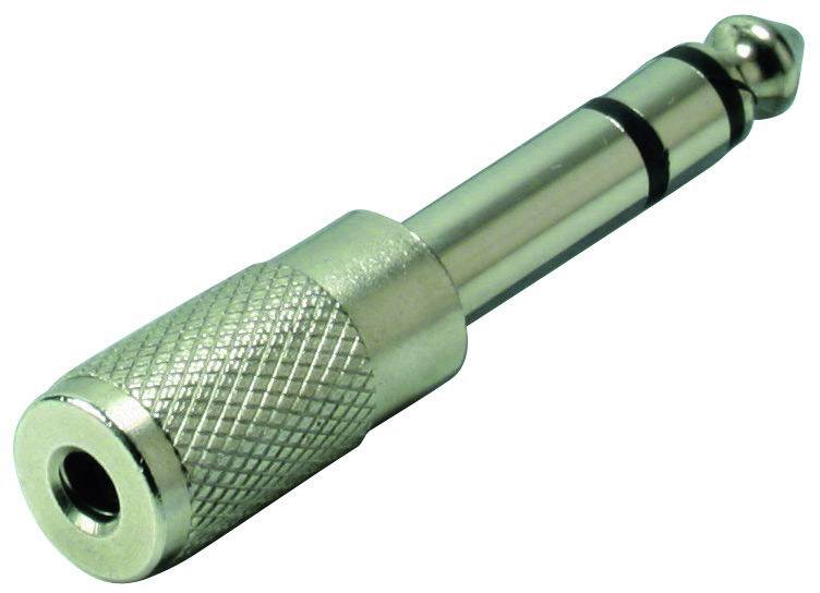 TRU COMPONENTS Jack adapter Jack plug 6.35 mm - Jack socket 3.5 mm Stereo Number of pins:3