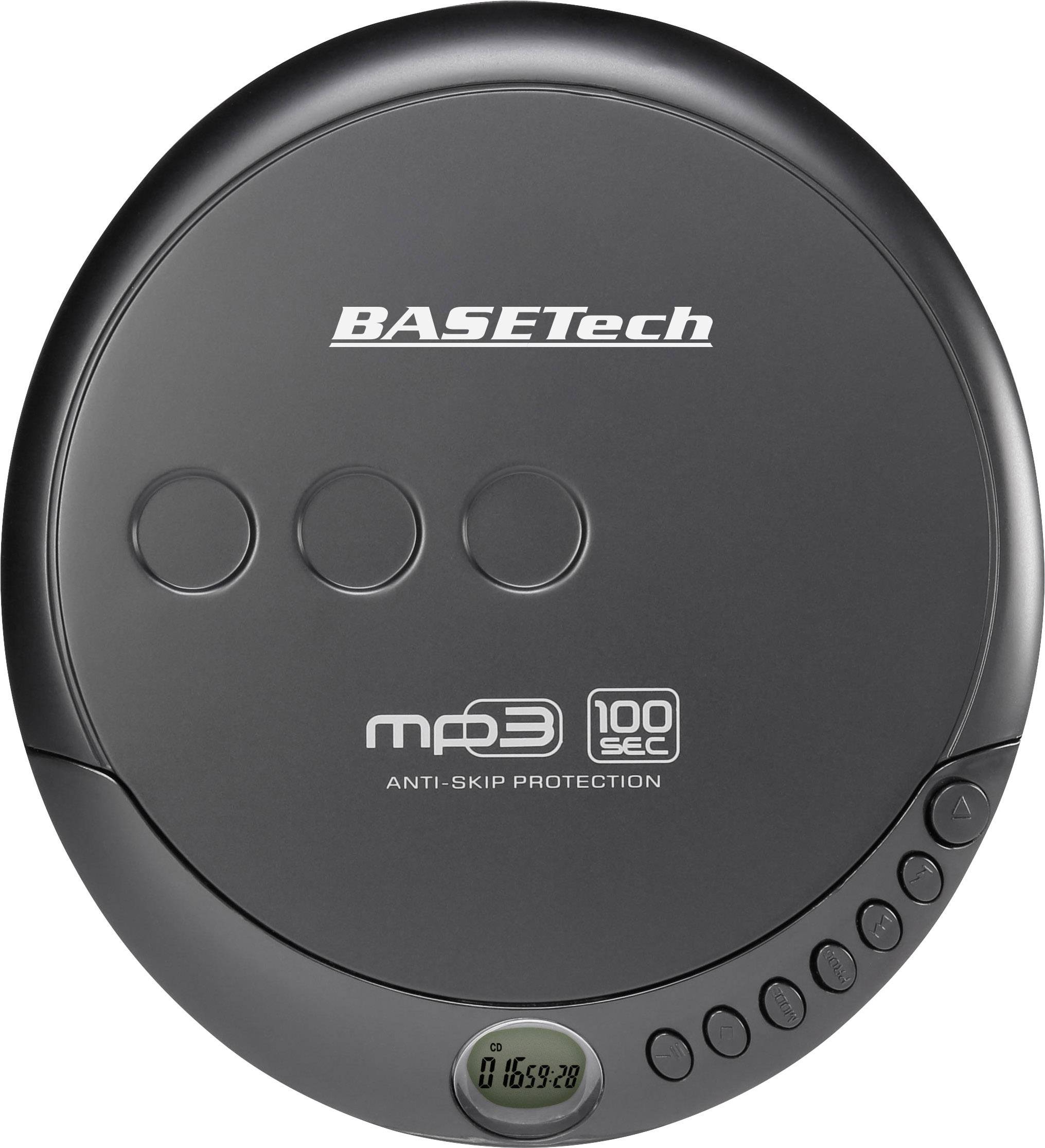 Basetech MPCD-122C Portable CD player CD, CD-R, CD-RW, MP3 Black
