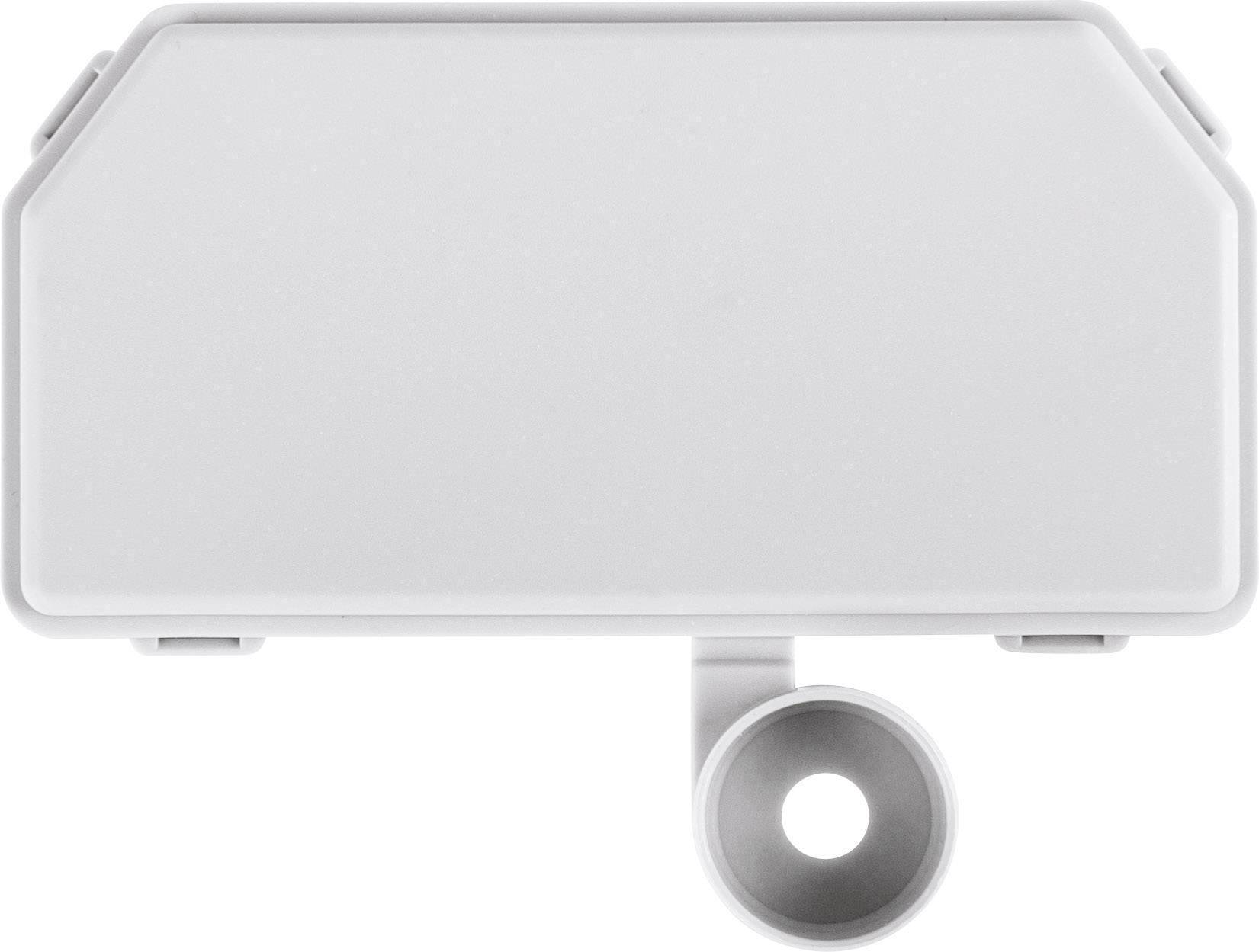 Grey rectangular object with a round cut-out at the bottom, against a white background.