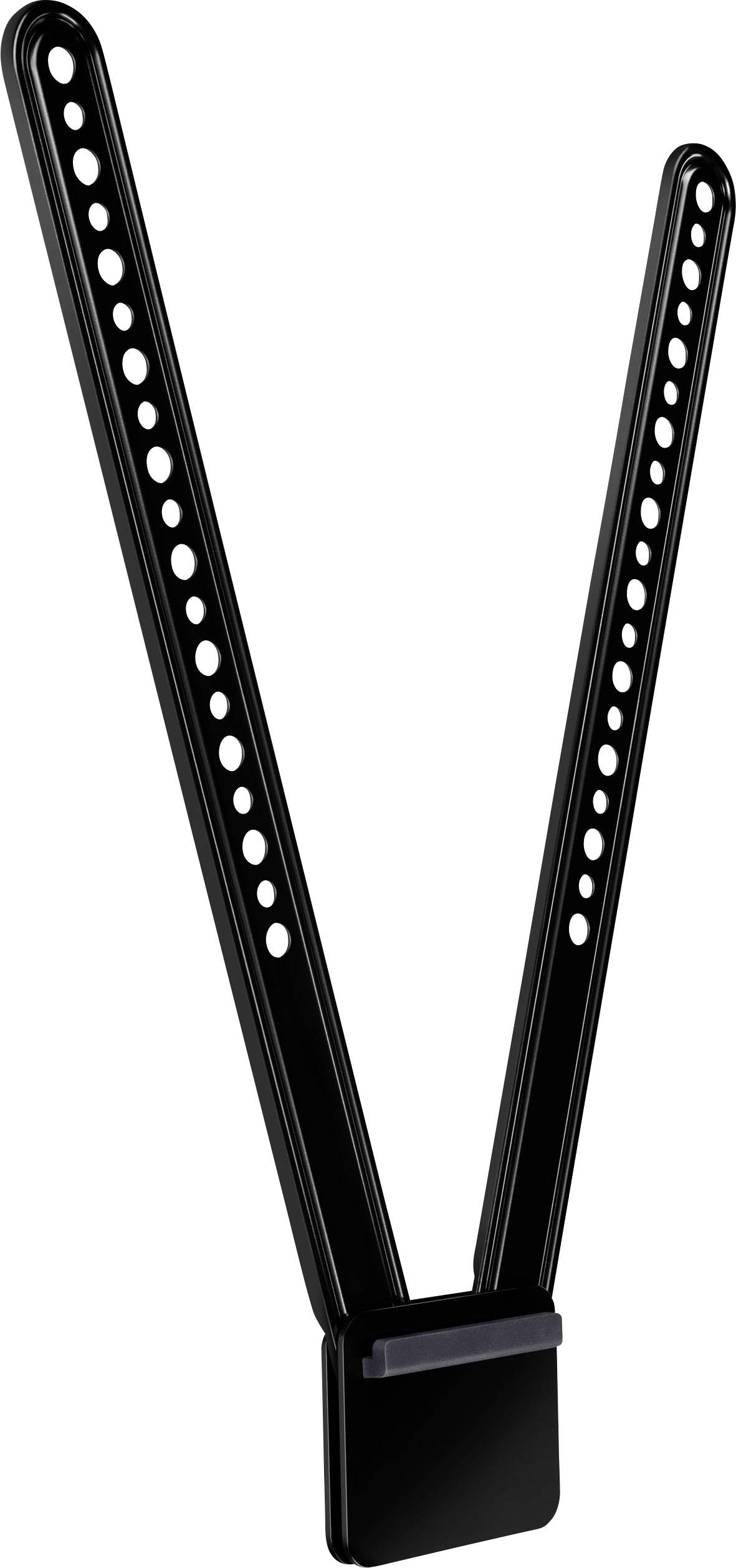Black plastic tape with a row of holes in a V-shape.