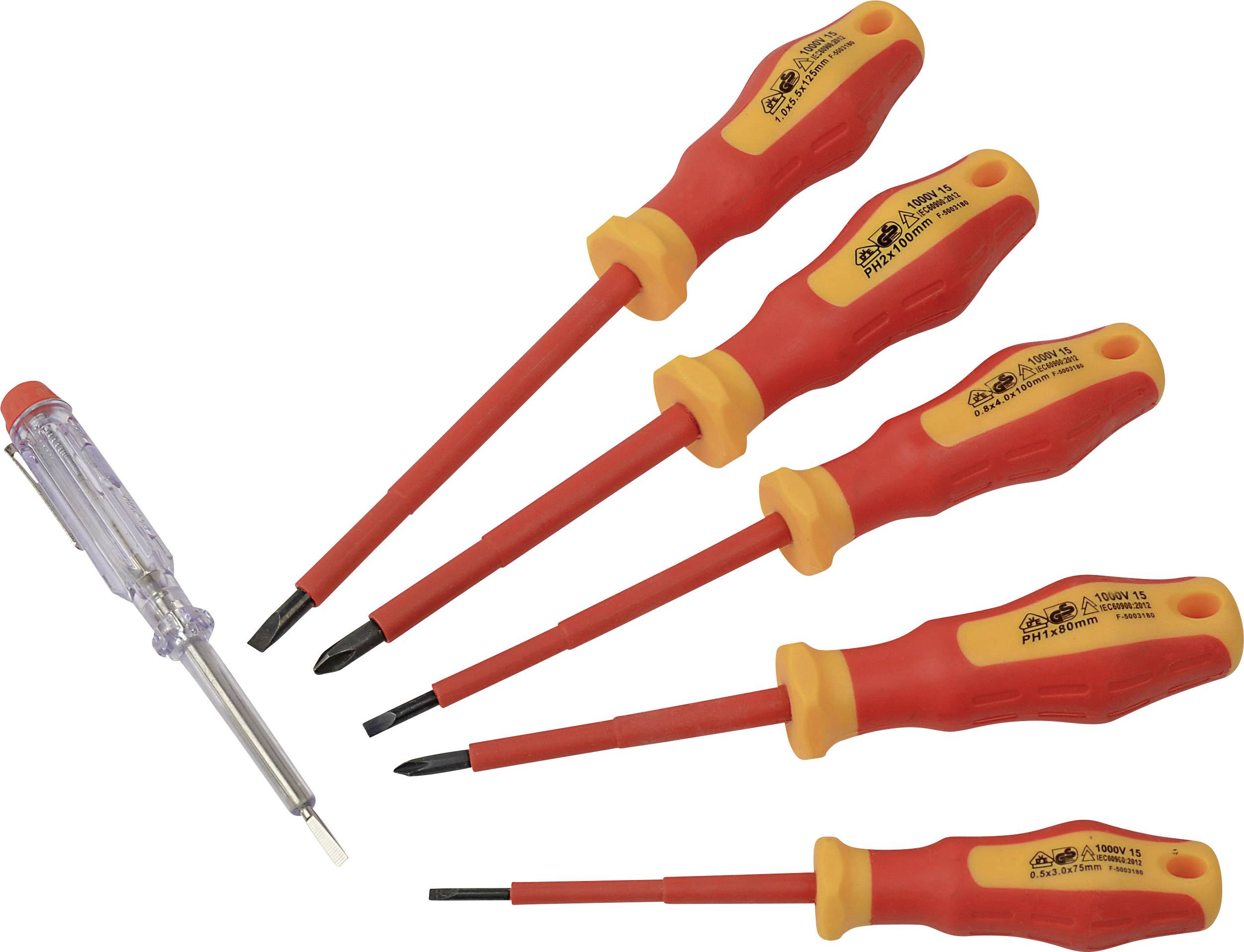 Brüder Mannesmann VDE Screwdriver set 6-piece Slot, Phillips