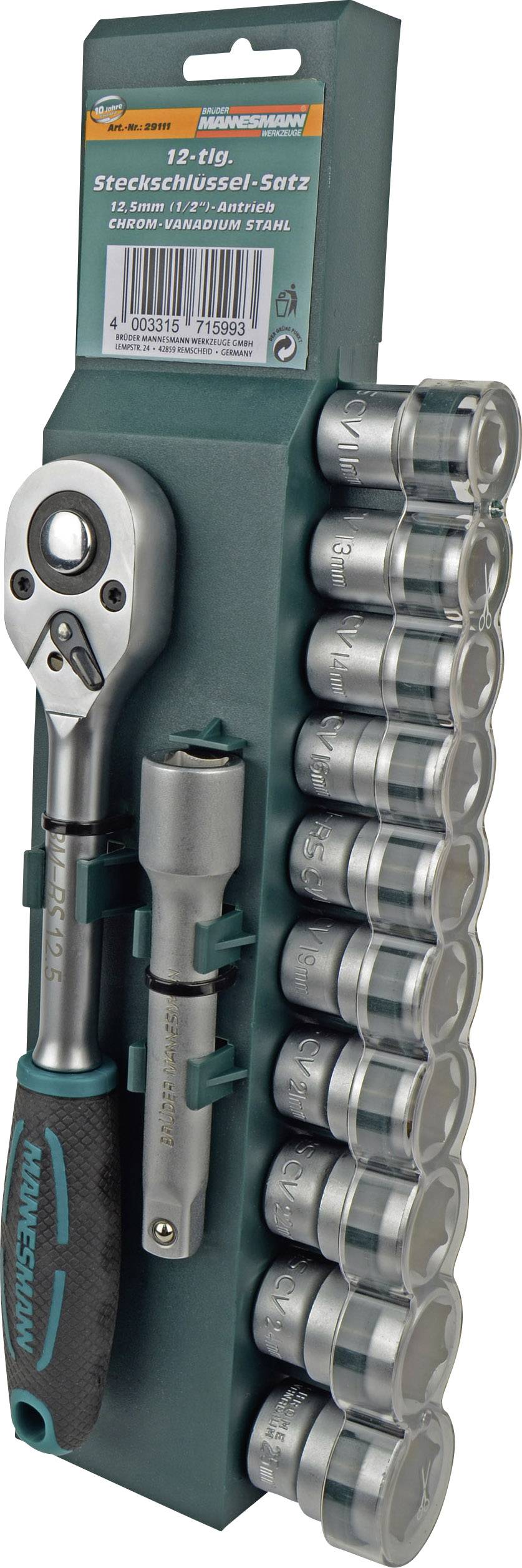 A 12-piece socket set with a ratchet, suitable for various DIY and repair tasks.