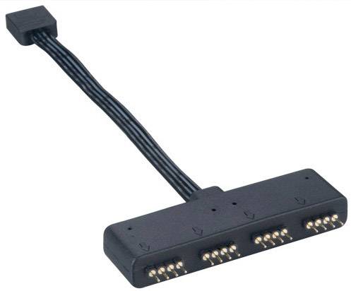 PC Cable [1x RGB LED plug - 4x RGB LED socket] 0.10 m Black Akasa