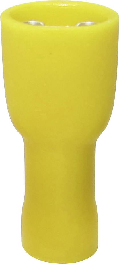 TRU COMPONENTS 1583091 Blade receptacle Connector width: 6.30 mm Connector thickness: 0.80 mm 180 ° Insulated Yellow