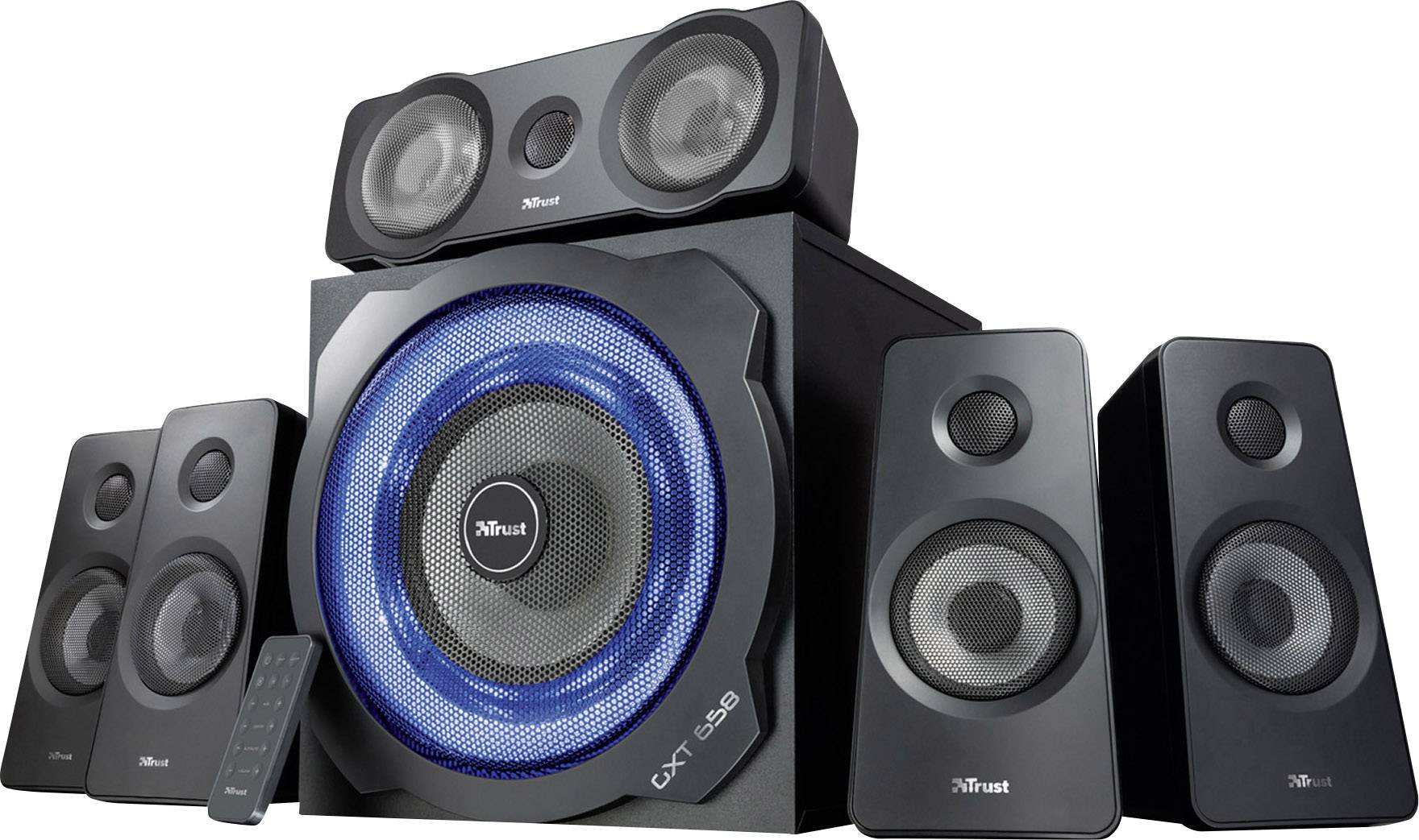 Trust GXT 658 Tytan 5.1 PC speaker Corded 90 W Black