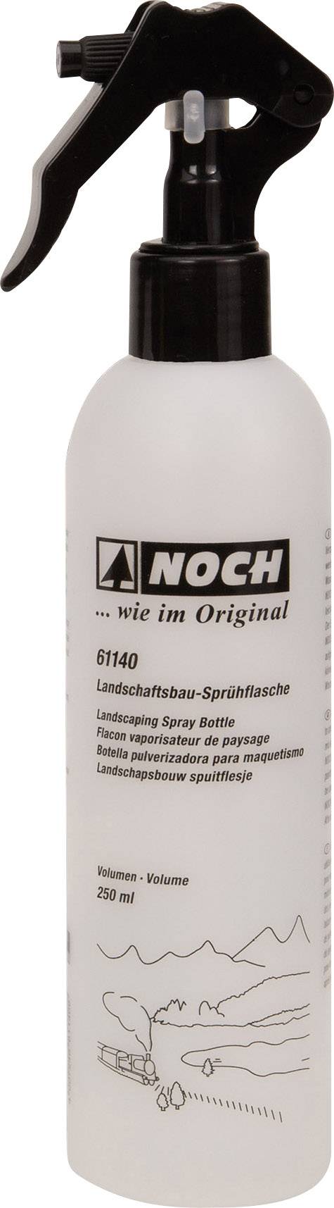Spray bottle with black spray nozzle. Label reads: 'NOCH Landscape Construction Spray Bottle 61140'. Capacity: 250 ml.