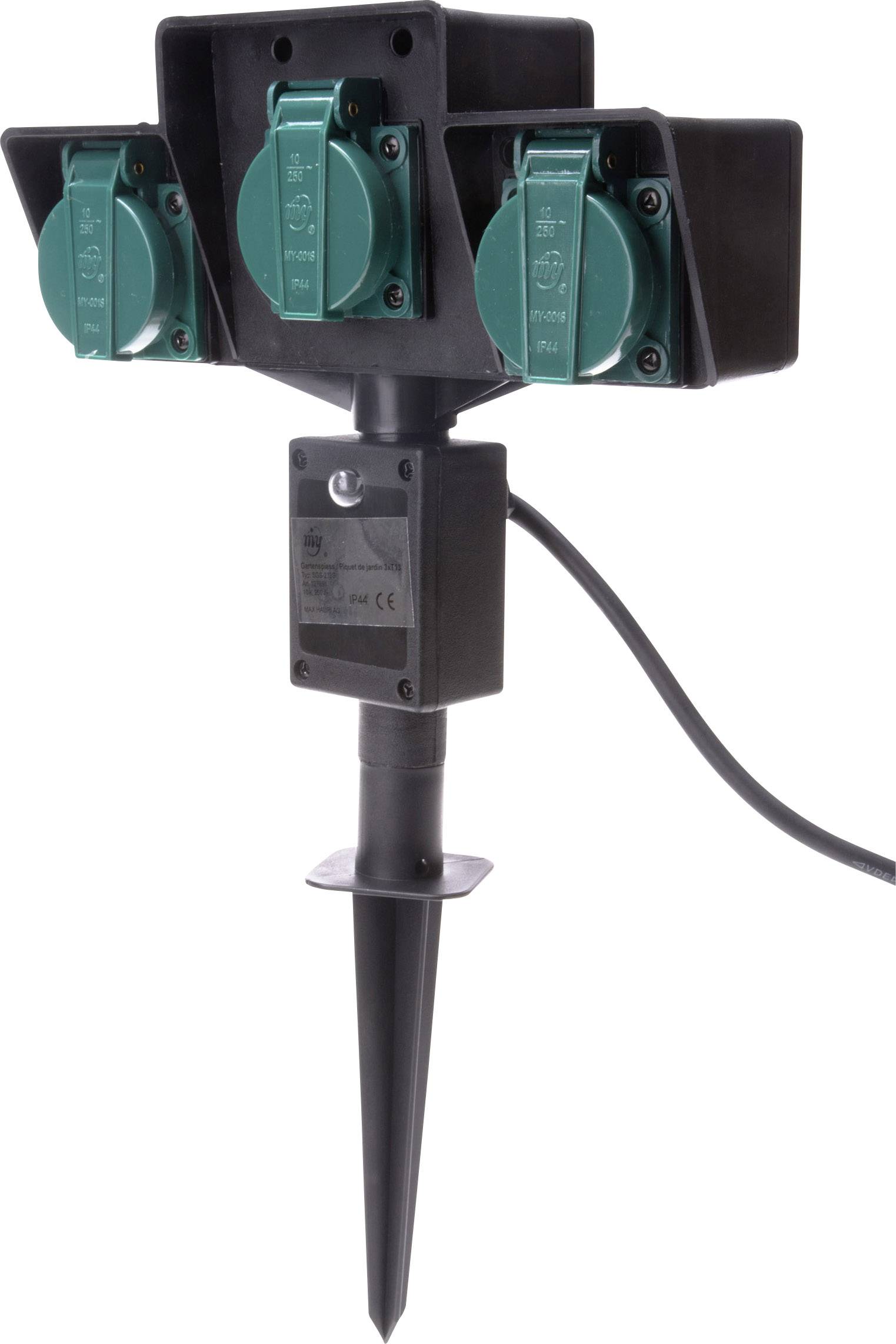 Max Hauri AG 127891 Weatherproof power strip Black, Green