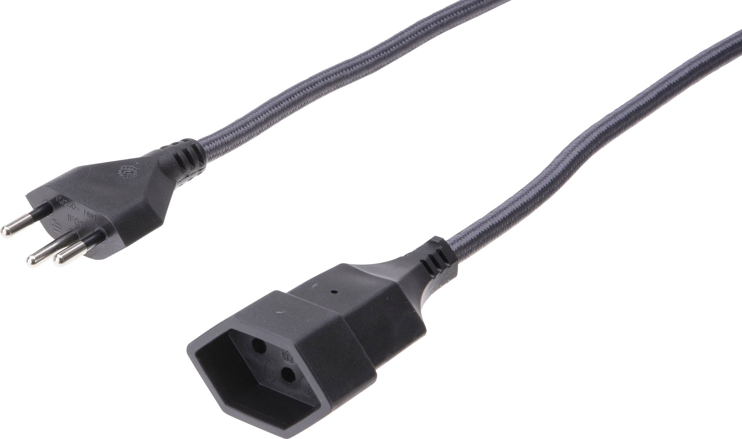 MH MaxTex 114087 Current Cable extension Anthracite 3.00 m H05VV-F 3G 1,0 mm²