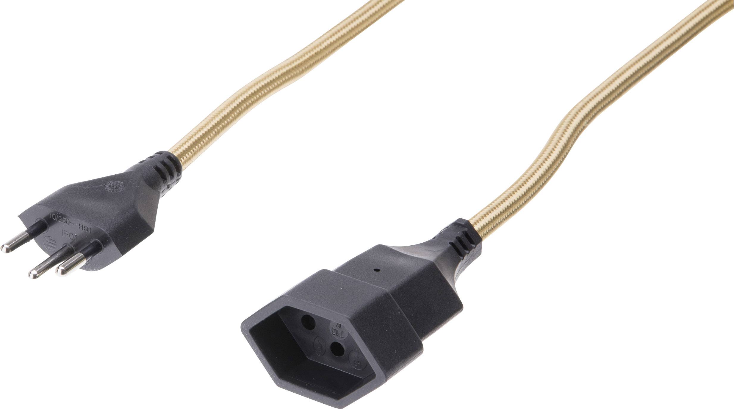 MH MaxTex 114094 Current Cable extension Gold 3.00 m H05VV-F 3G 1,0 mm²