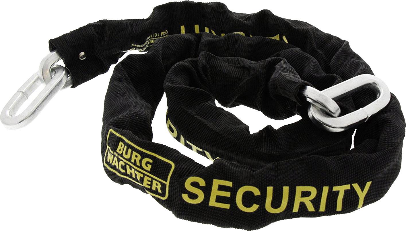A robust, black security padlock with the inscription 'Burg Wächter Security'.