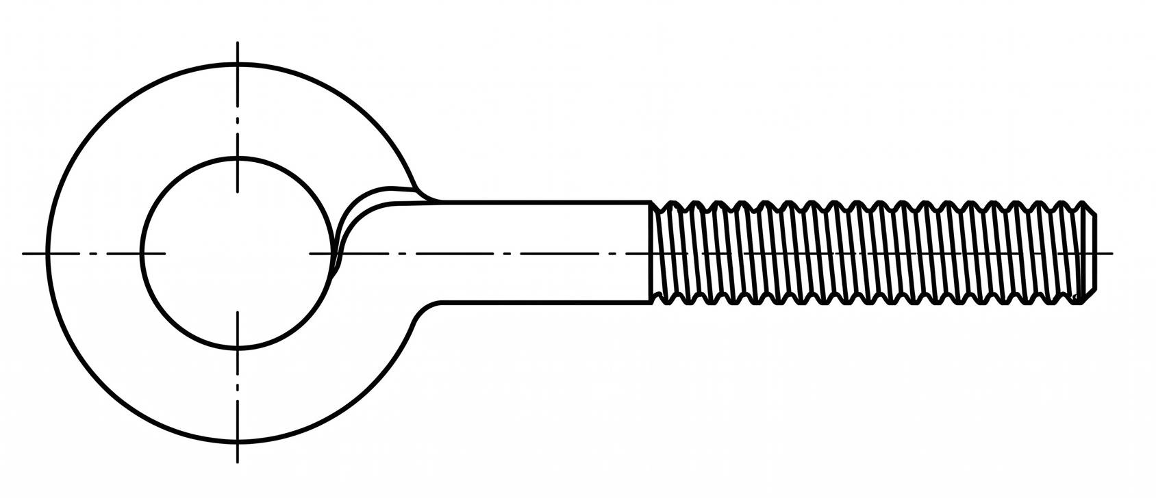 TOOLCRAFT Thread eyelets type 48 (Ø x L) 10 mm x 70 mm Electrogalvanised steel M6 100 pc(s)