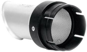 A metal tube with a narrow grille at the end, which serves to shield or filter particles.