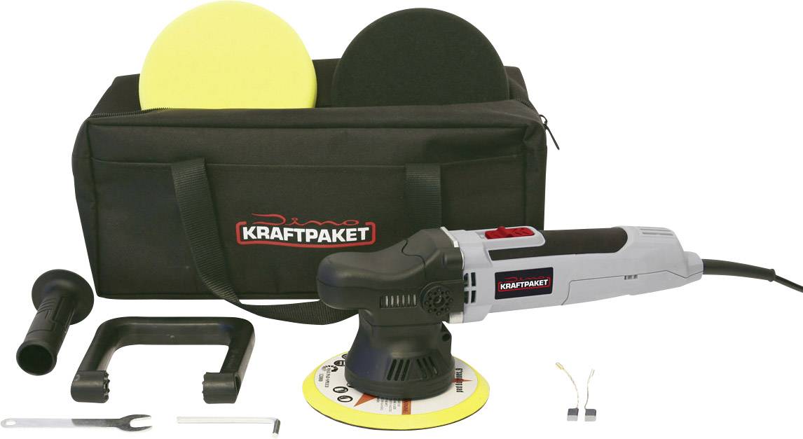 'Power Pack' Polishing Machine Set with Accessories: Polisher, Handle, Two Polishing Pads, Two Brushes, Key and Carry Bag.