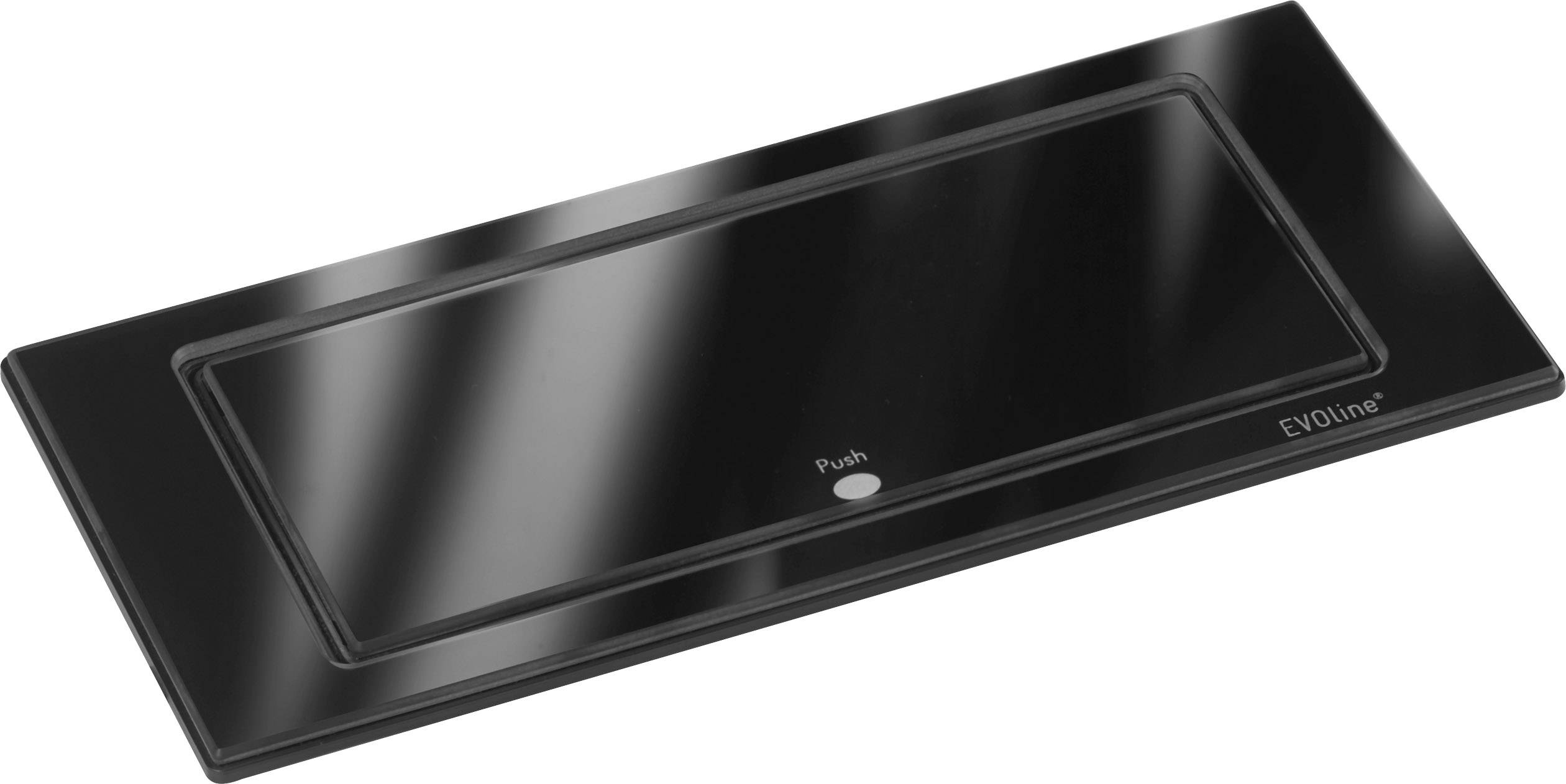 EVOline 106382 Built-in power strip 2x Glass black PG connector 1 pc(s)