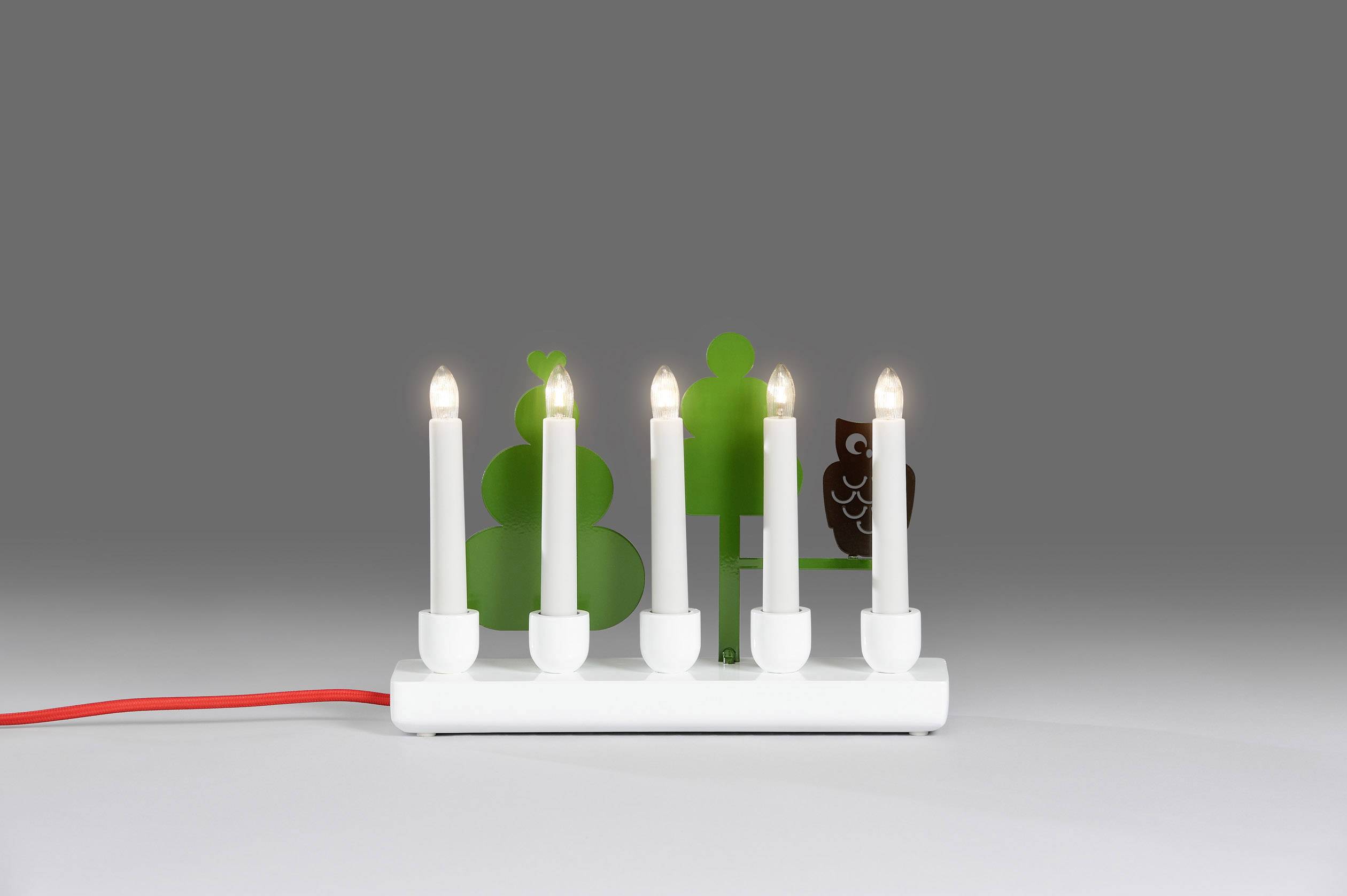 Konstsmide 2561-219TR Trad Saxony candle holder Owl Clear Light bulb White