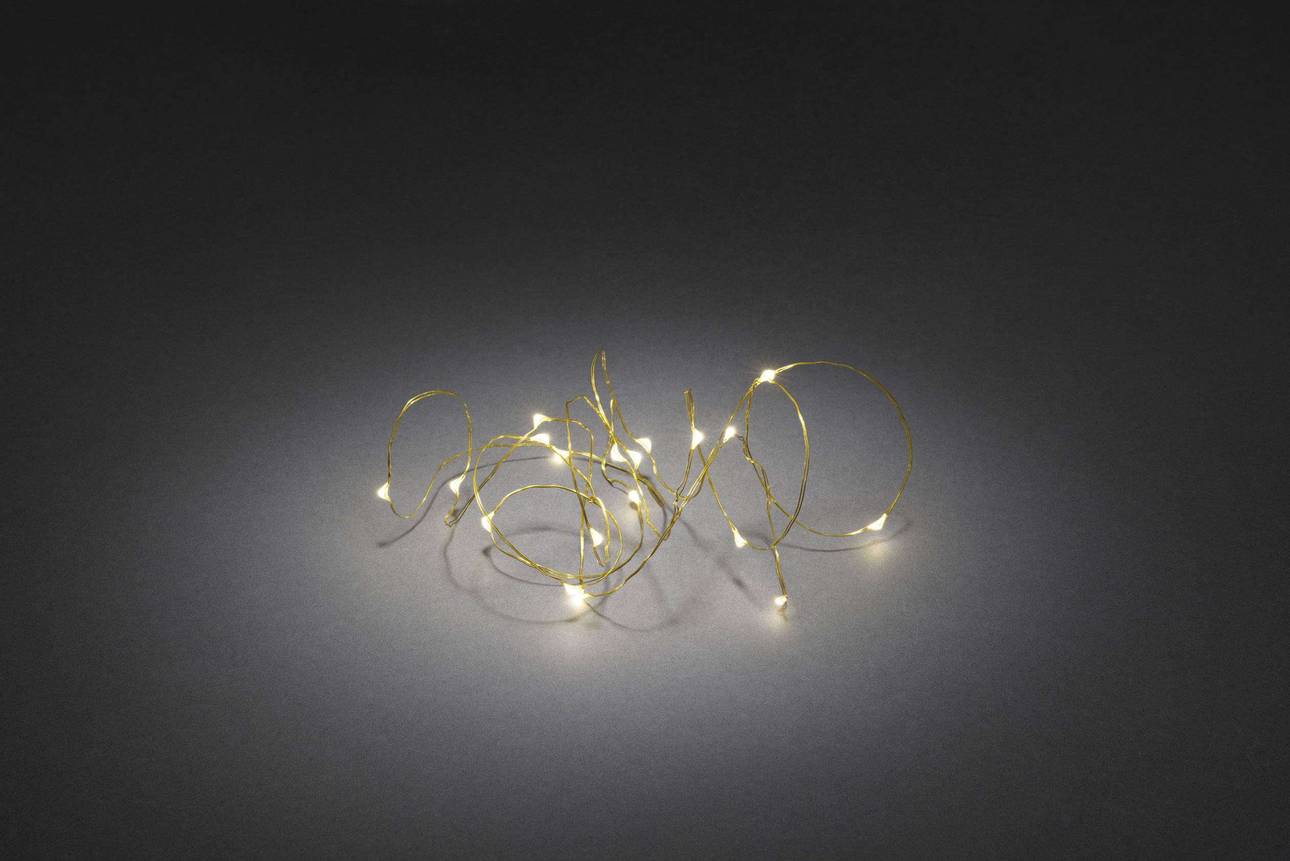 Konstsmide 1461-180 Micro holiday lights Inside battery-powered No. of bulbs 40 LED (monochrome) Warm white Illuminated length