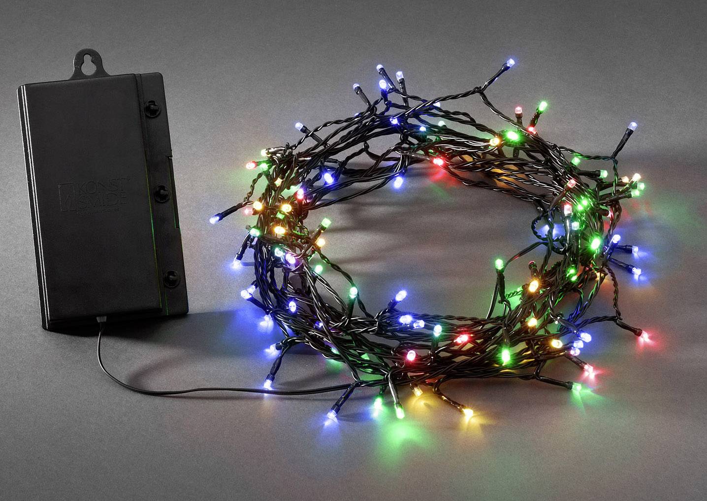 Konstsmide 3719-500 Micro holiday lights Outside battery-powered No. of bulbs 128 LED (monochrome) Multi-colour Illuminated