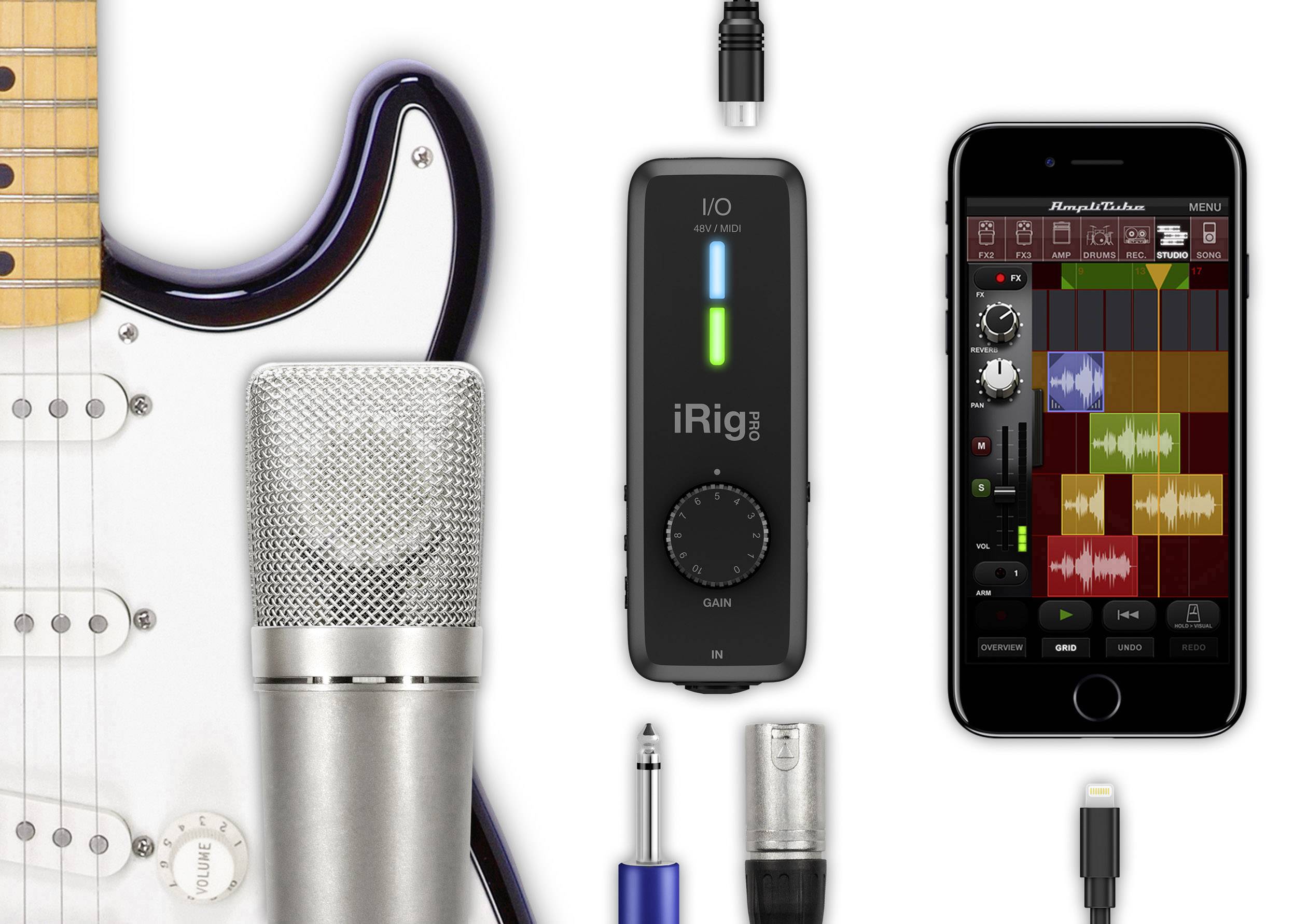 MIDI interface IK Multimedia iRig PRO I/O Monitor controlling, incl. software