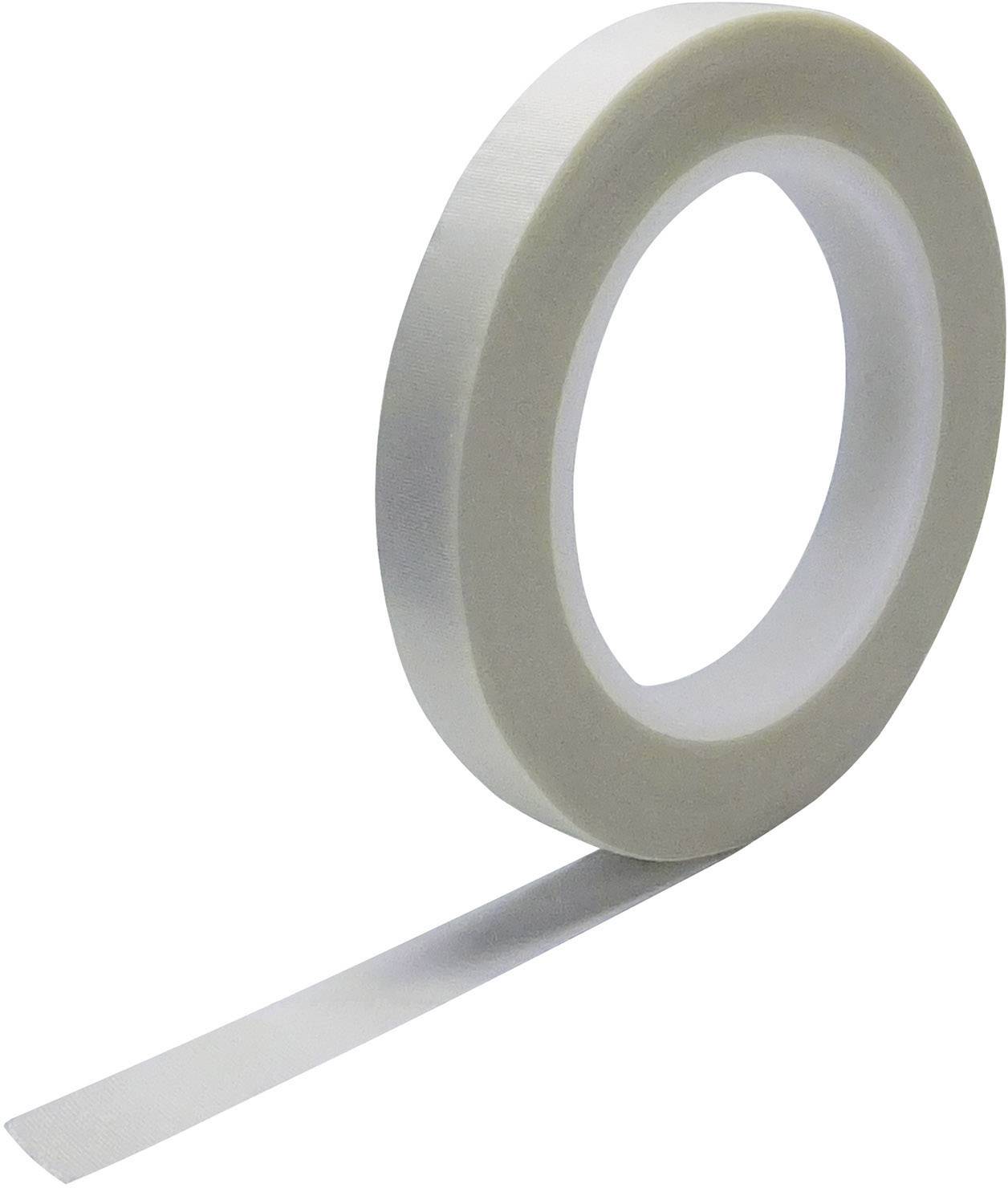 A white adhesive tape, partially unrolled, lies on a white surface.