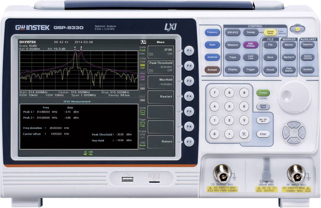 GW Instek GSP-9330 Manufacturer's standards (no certificate) 3.25 GHz