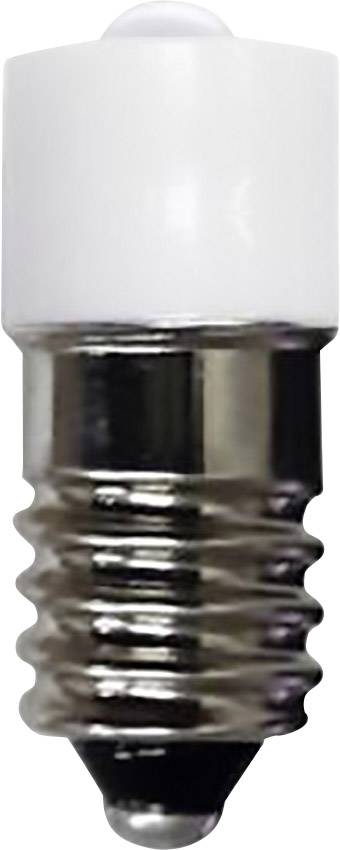 A white LED light bulb with a metal fitting.