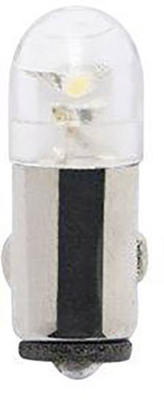A small, transparent LED lamp with a metallic base, suitable for technological applications and lighting.