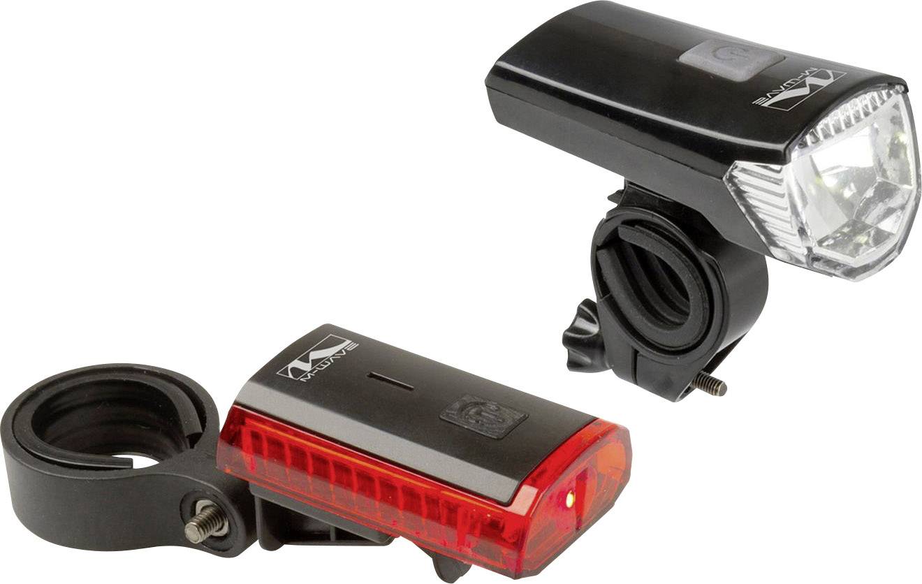 M-Wave Bike light set ATLAS K 11 USB LED (monochrome) rechargeable Black