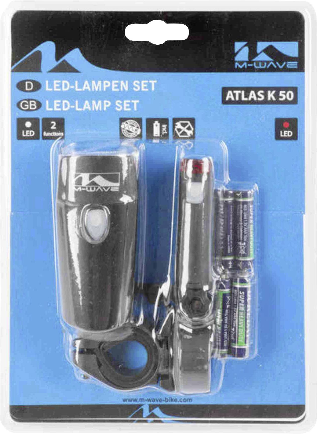 M-Wave Bike light set ATLAS K50 LED (monochrome) Black