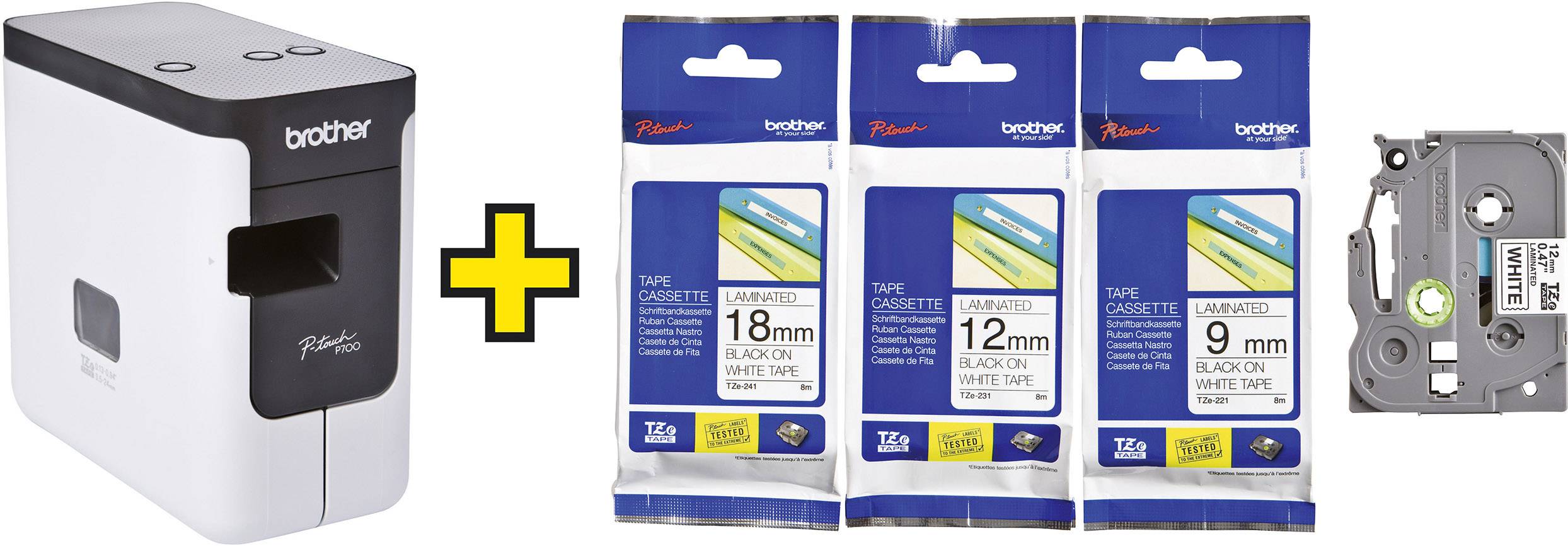 Brother P-touch P700 Set Label printer Suitable for scrolls: TZe, HSe 3.5 mm, 6 mm, 9 mm, 12 mm, 18 mm, 24 mm