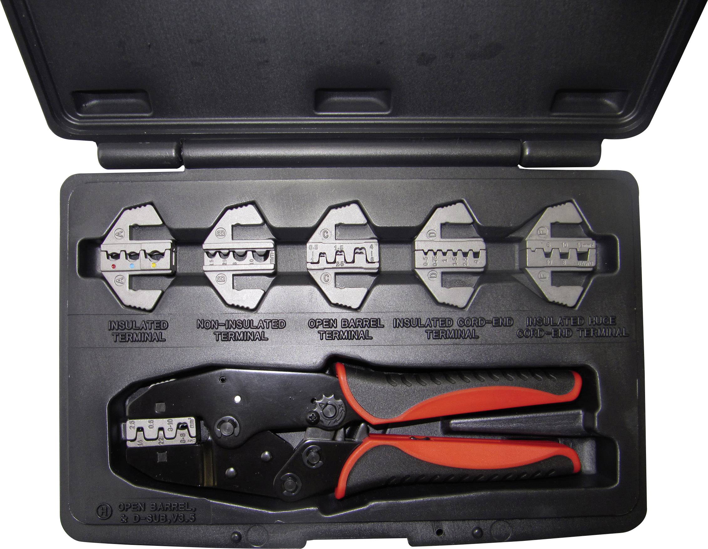 WKK 60166 Crimper set Insulated cable lugs, Insulated ferrules, Non-insulated blade terminals, Non-insulated crimp contacts 0.50