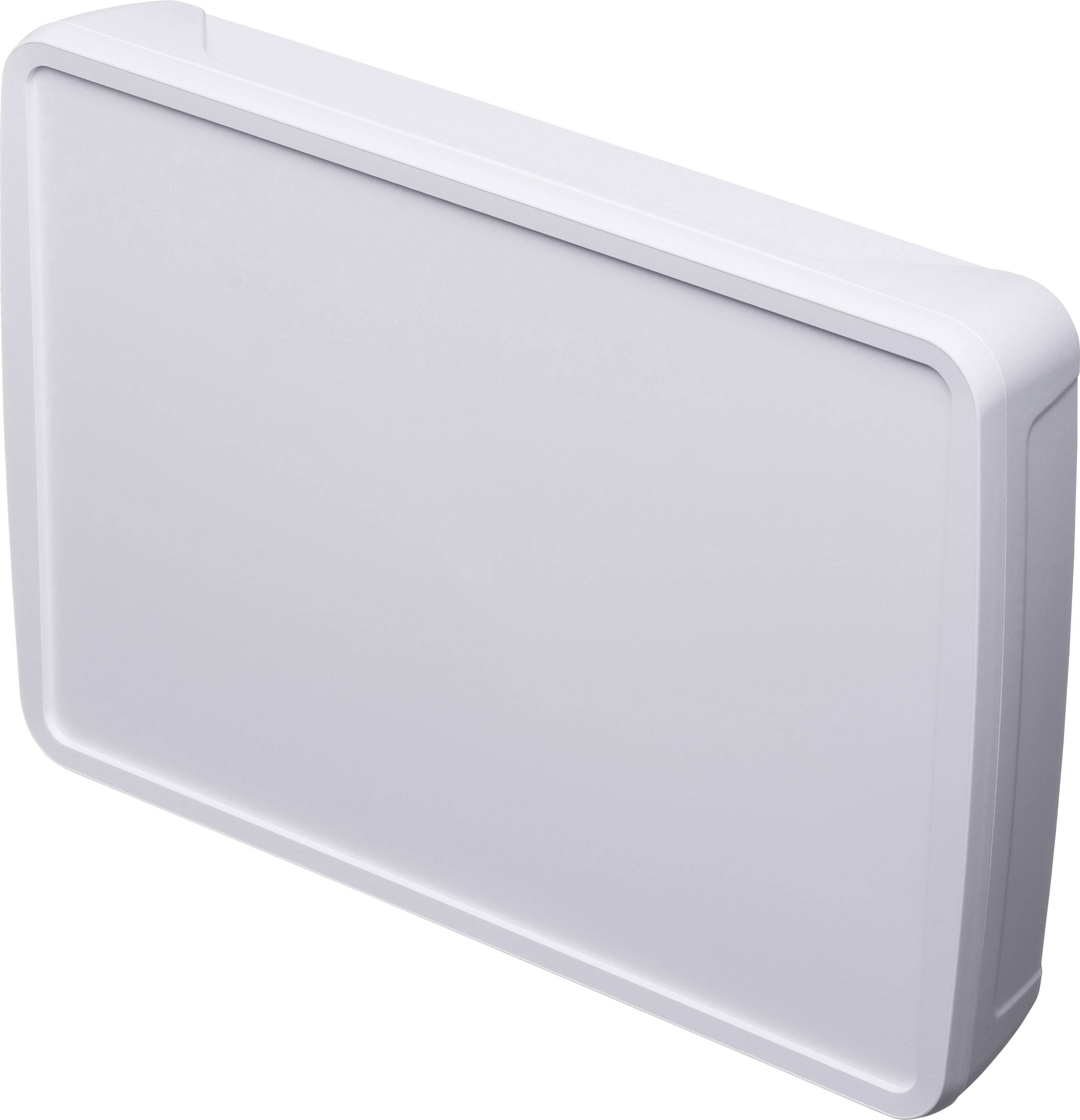 White, rectangular light fitting in a modern design, suitable for ceiling or wall mounting.