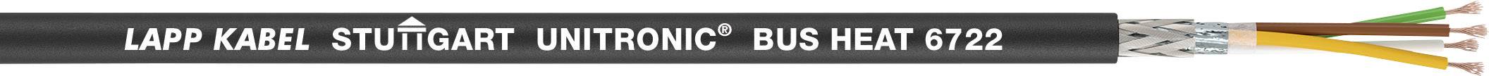 Black cable with print 'LAPP KABEL STUTTGART UNITRONIC BUS HEAT 6722', open end with multiple wire cores.