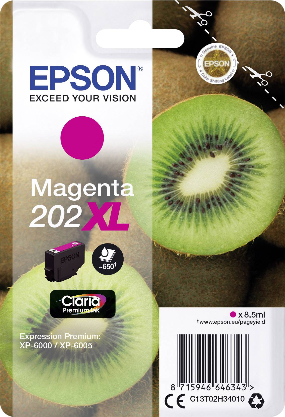 Epson Ink T02H3, 202XL Original Magenta C13T02H34010
