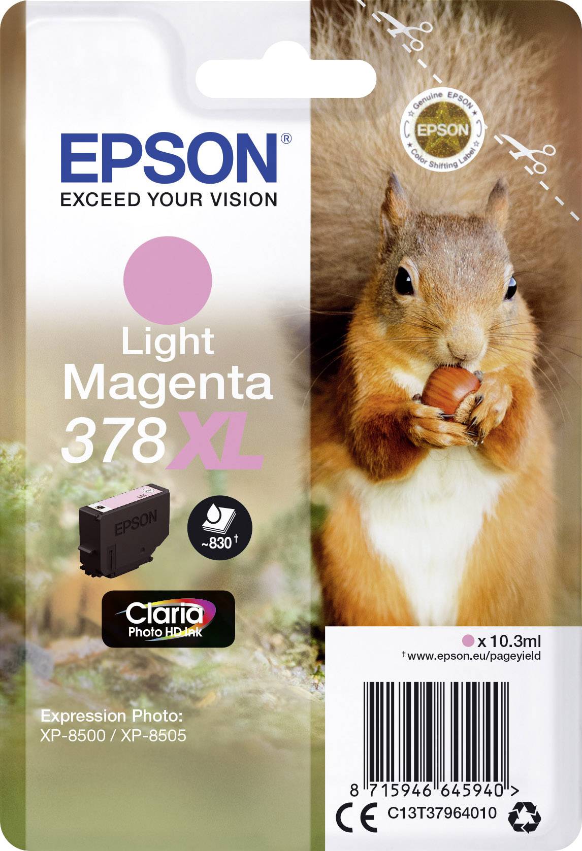 Epson Ink T3796, 378XL Original Light magenta C13T37964010