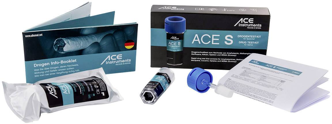 ACE Kit S 100341 Drug testing kit Saliva Suitable for=Amphetamine, Cocaine, Cocaine, Methamphetamine, Opiates, THC