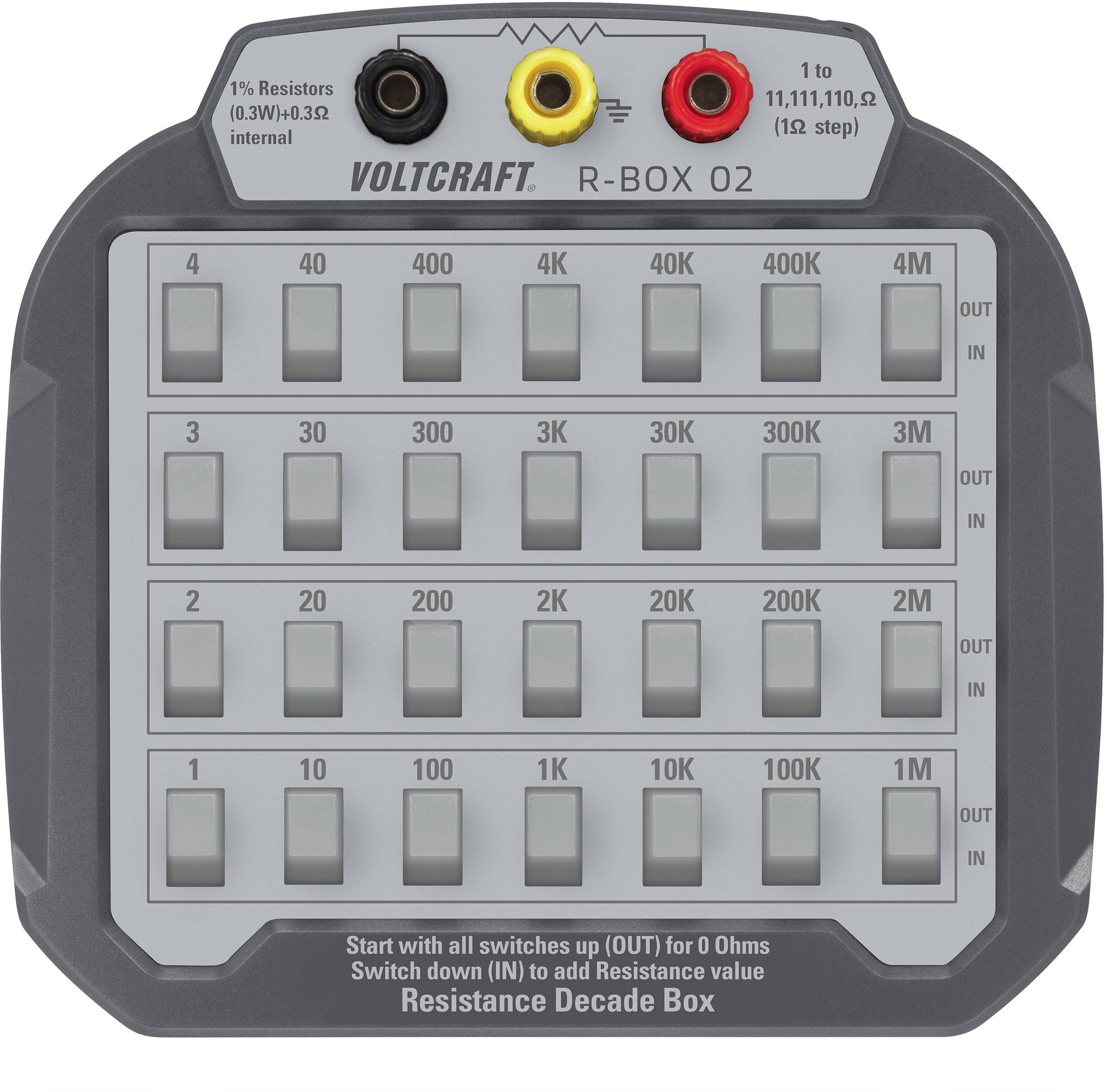 VOLTCRAFT R-BOX 02 Measurement decade Resistance 1 %