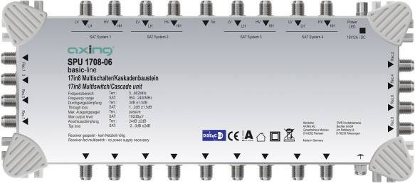 Axing SPU 1708-06 SAT cascade multiswitch No. of participants: 8