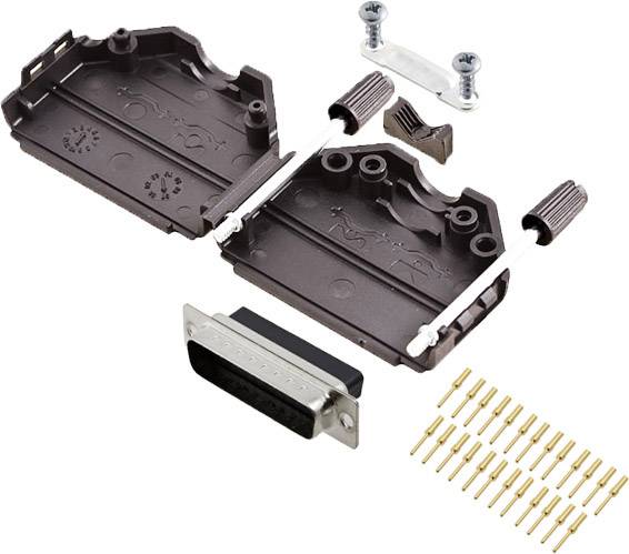 encitech DPPK25-BK-DBCP-K 6355-0078-03 D-SUB pin strip set 180 ° Number of pins: 25 Crimp 1 pc(s)