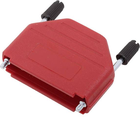 A red plastic tool with two black screwdrivers on the left and right. Used for securing or adjusting objects.
